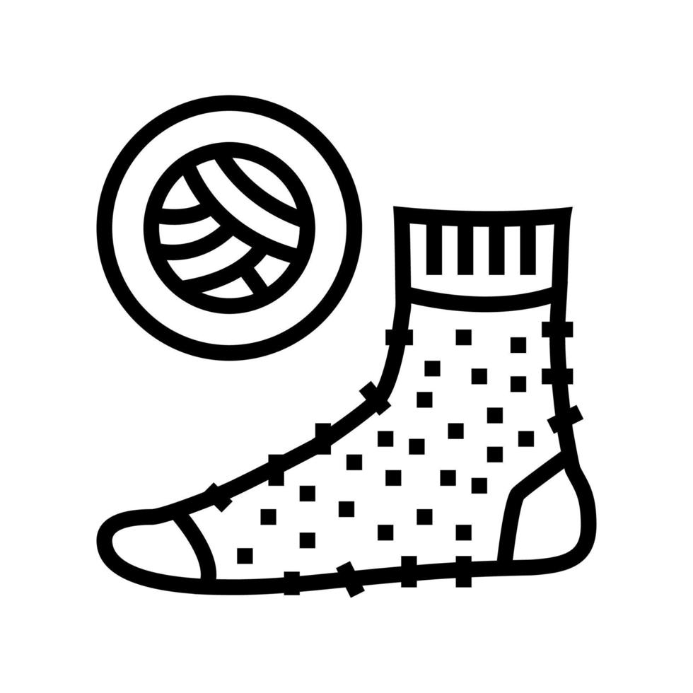 wool material sock line icon vector isolated illustration