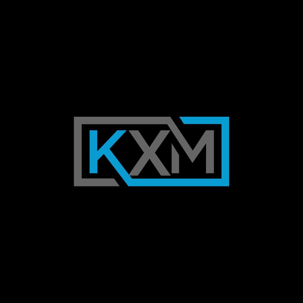 KXM letter logo design on BLACK background. KXM creative initials letter logo concept. KXM letter design. vector