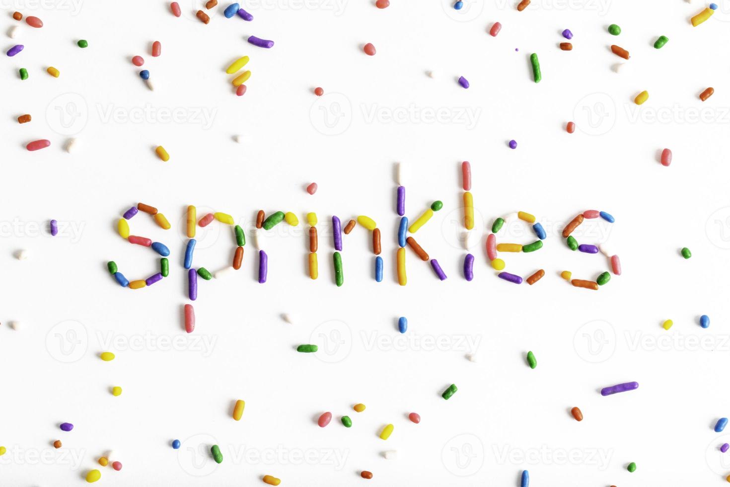 Rainbow Sprinkles on White Background photo