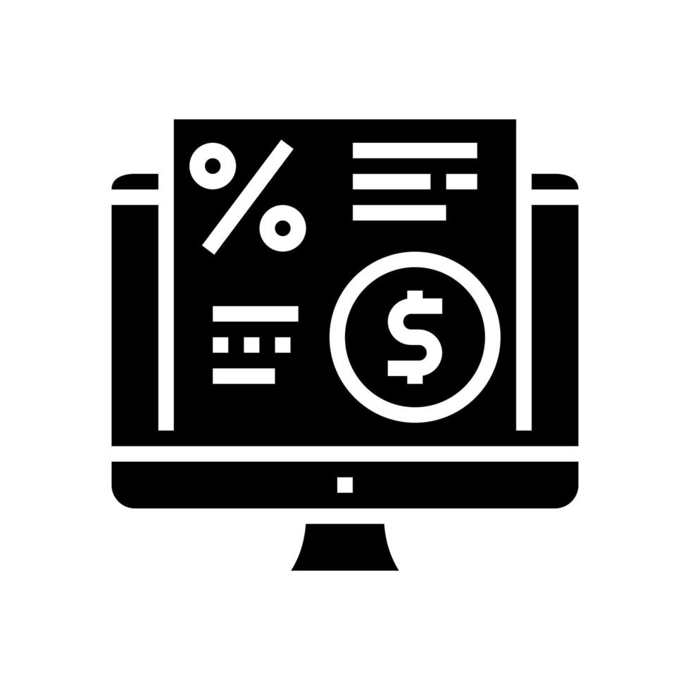 electronic investment agreement glyph icon vector isolated illustration