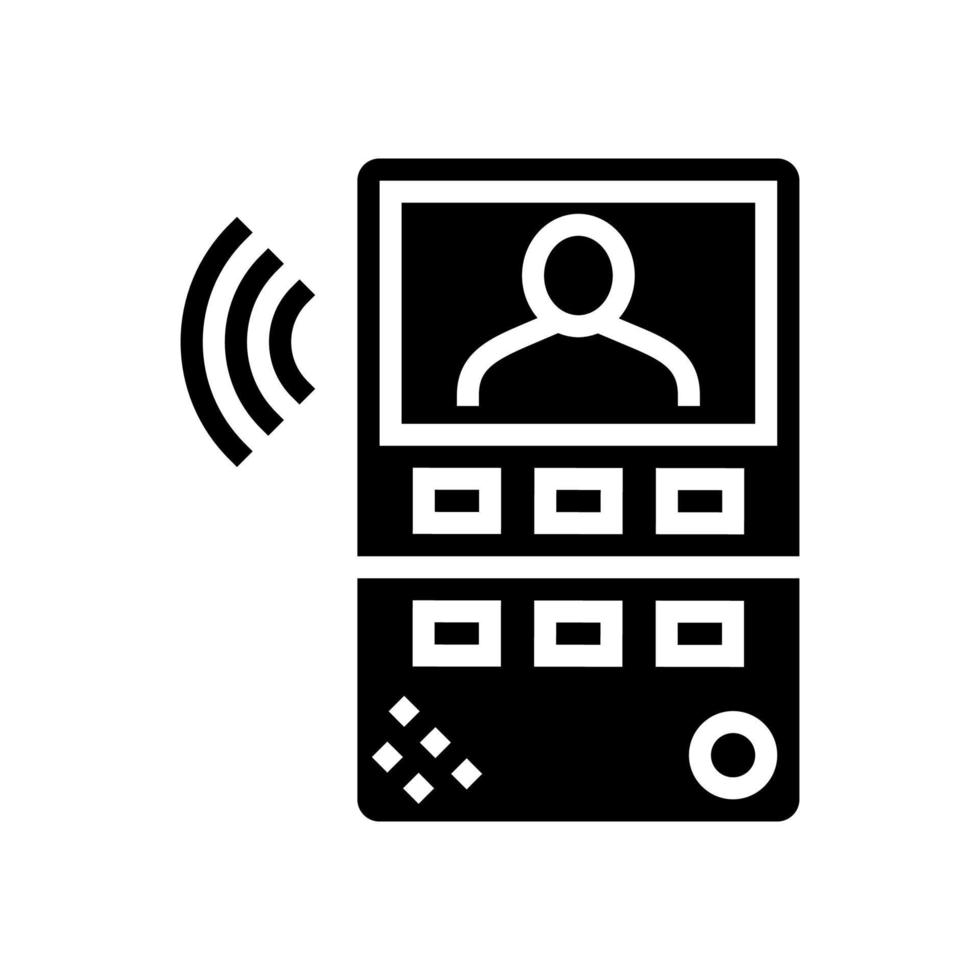 intercom device glyph icon vector isolated illustration