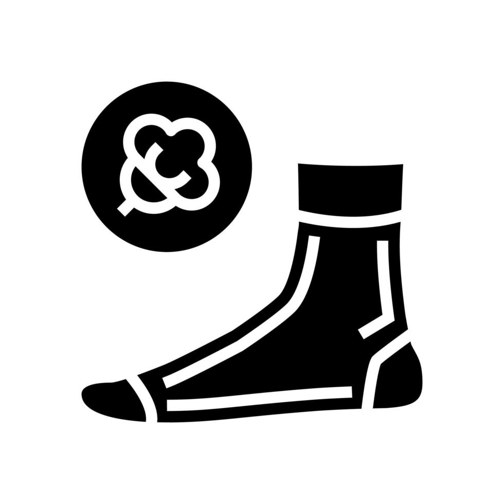 material de algodón calcetín glifo icono vector ilustración aislada