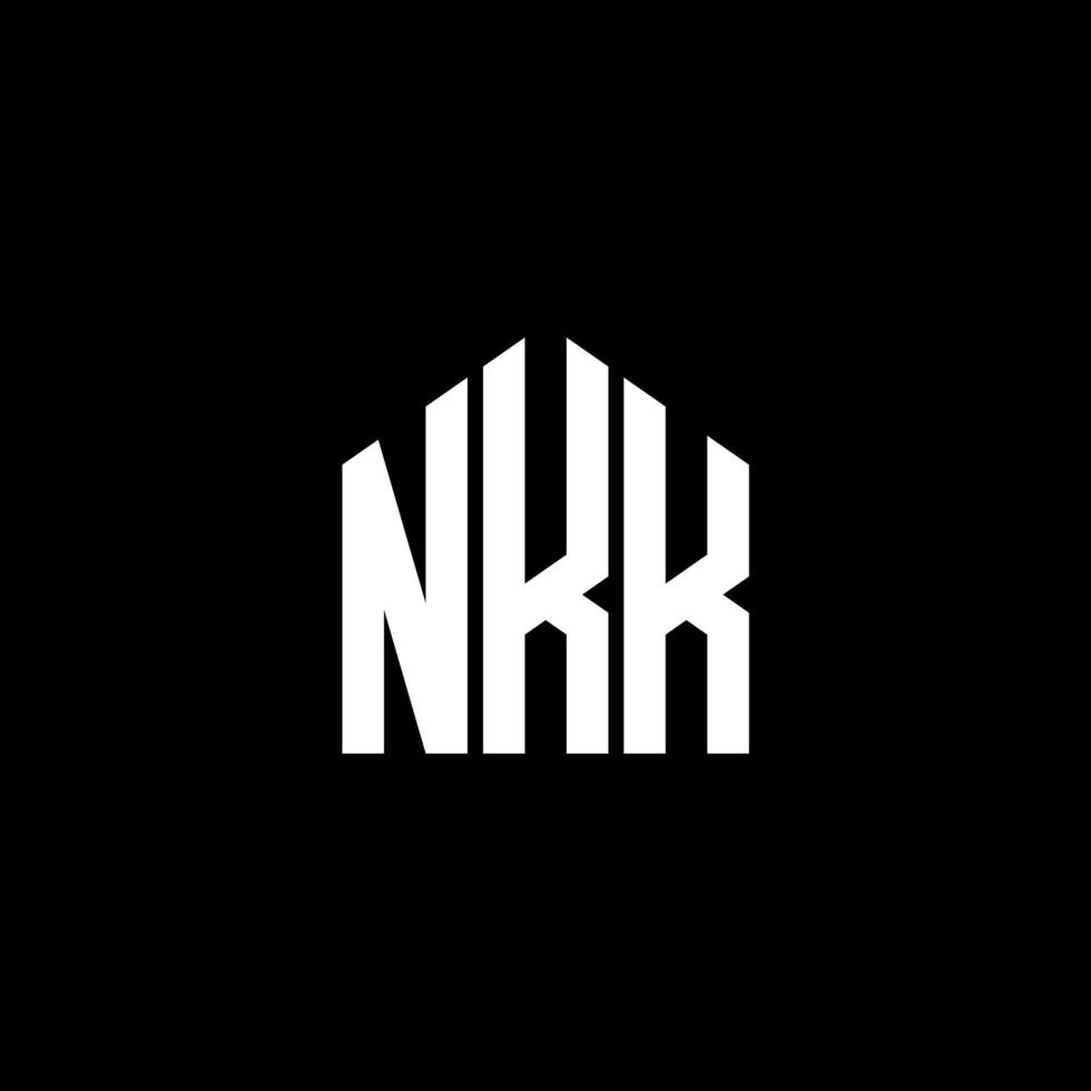 concepto de logotipo de letra de iniciales creativas nkk. Diseño de letras nkk. Diseño de logotipo de letras nkk sobre fondo negro. concepto de logotipo de letra de iniciales creativas nkk. diseño de letras nkk. vector