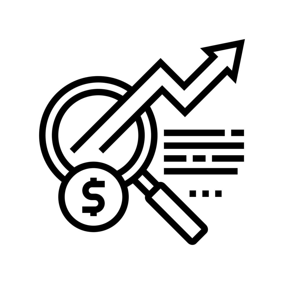 research growing investment line icon vector isolated illustration