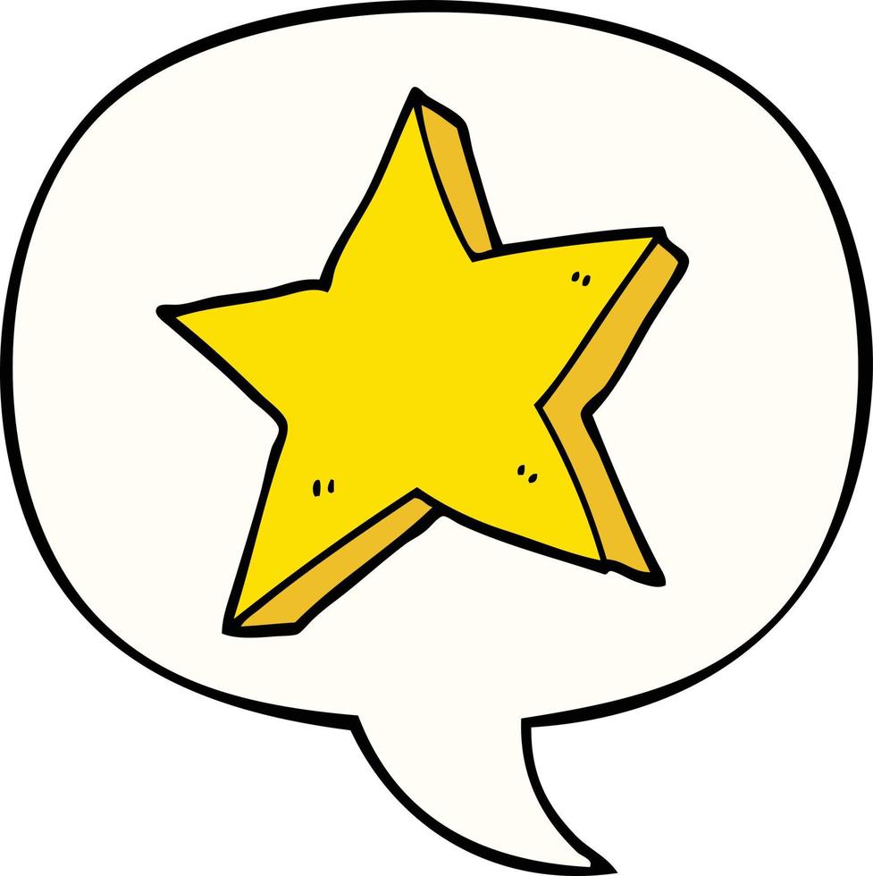 cartoon star and speech bubble vector