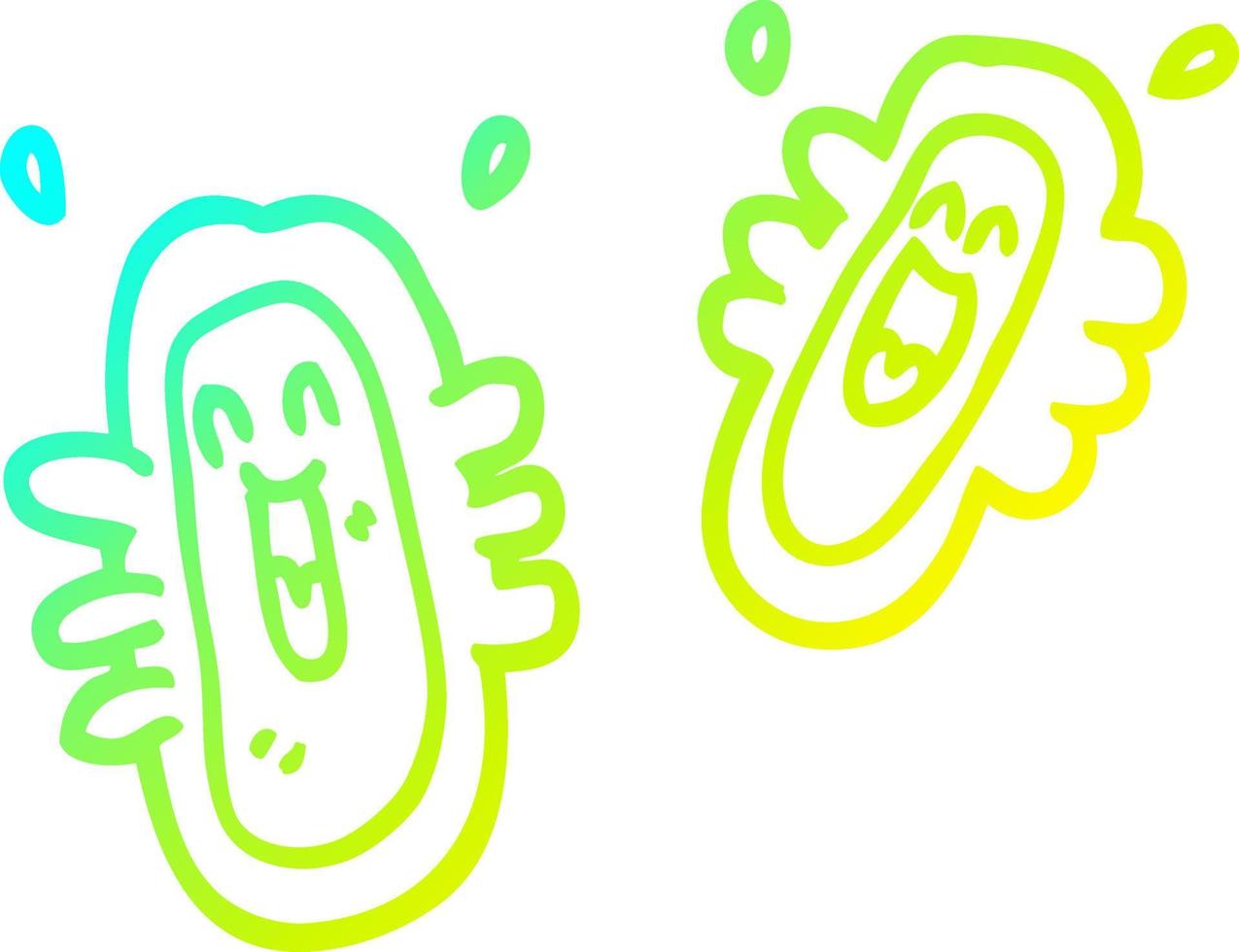 cold gradient line drawing cartoon blood cells vector