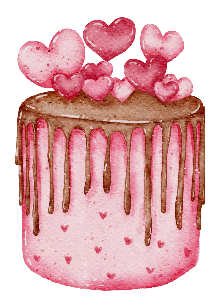 san valentin dulce postre acuarela png