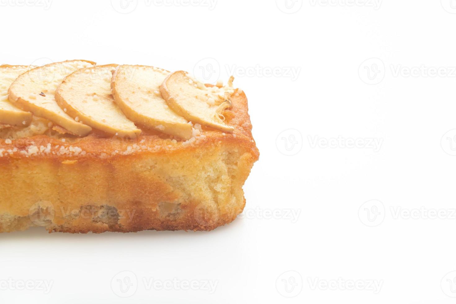 apple loaf crumbled cake on white background photo