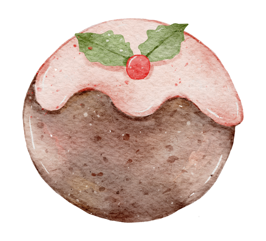 kerst cake aquarel png