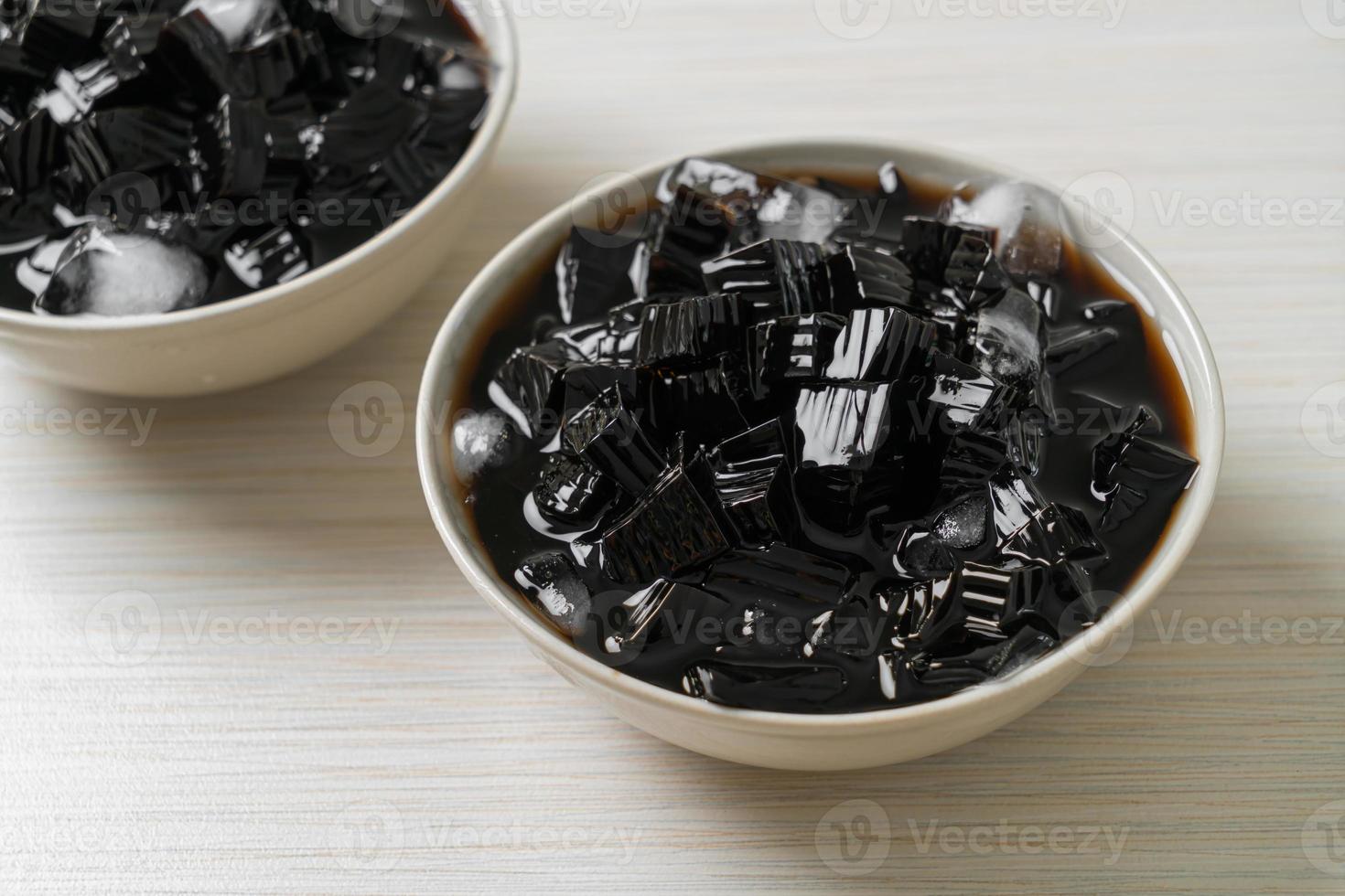 Black grass jelly with ice photo