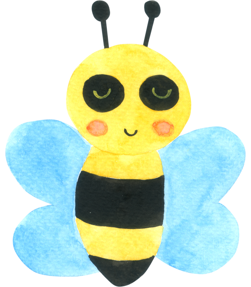 Bee cartoon cute watercolor png