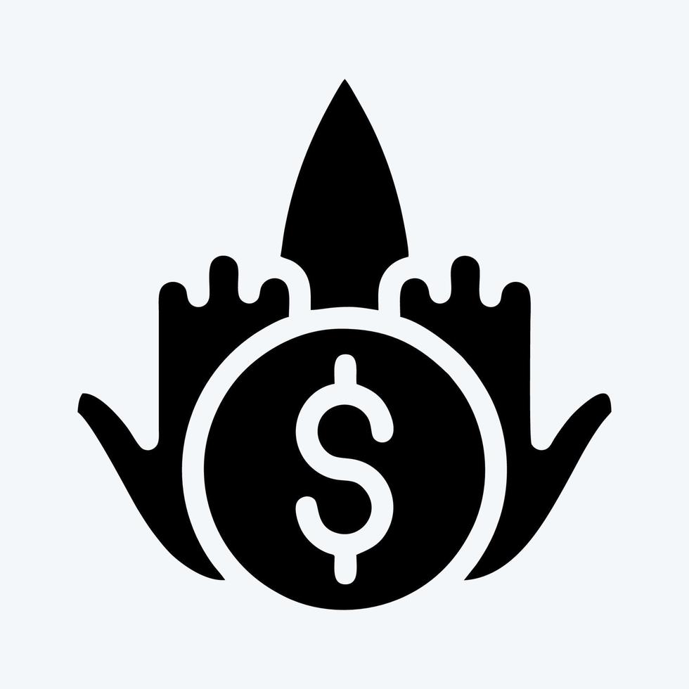 Icon Crowdfunding. suitable for education symbol. glyph style. simple design editable. design template vector. simple illustration vector