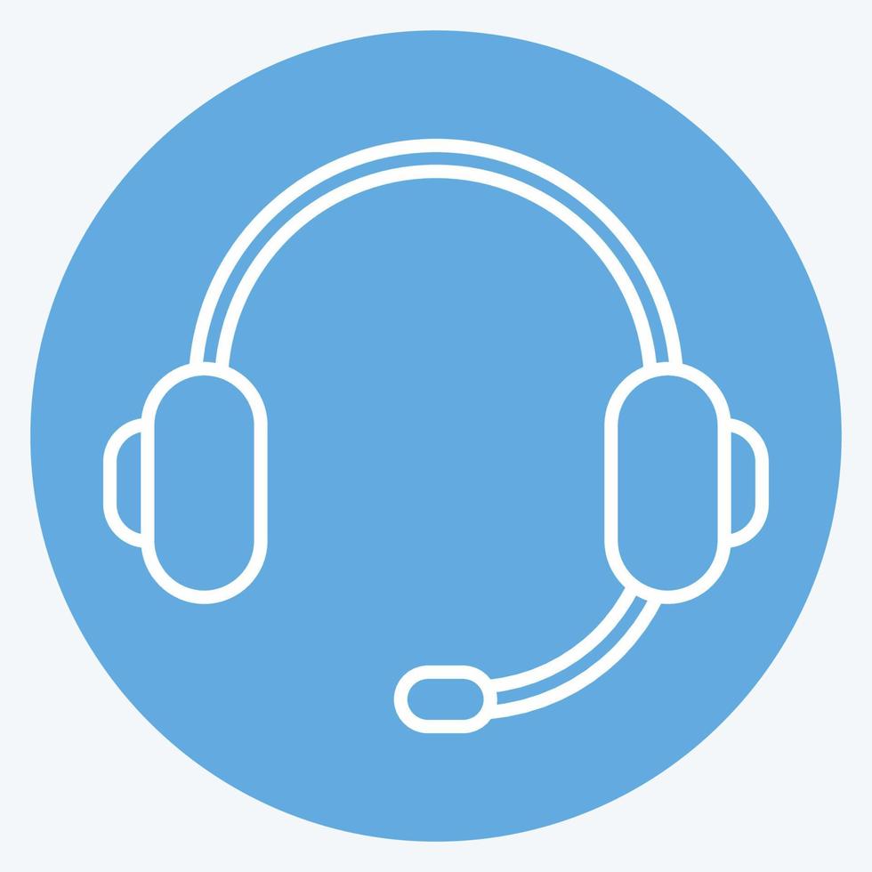Icon Headphone. suitable for Computer Components symbol. blue eyes style. simple design editable. design template vector. simple illustration vector