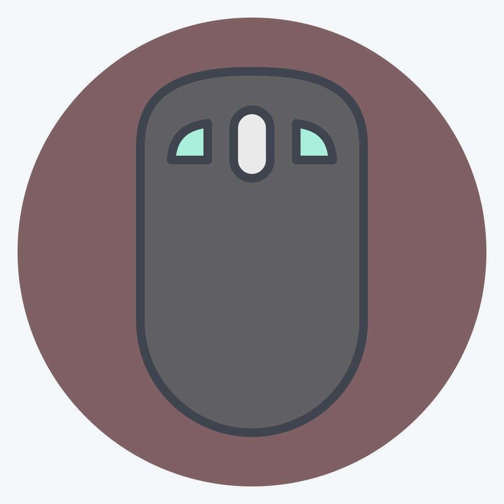 Icon Mouse. suitable for Computer Components symbol. color mate style. simple design editable. design template vector. simple illustration vector