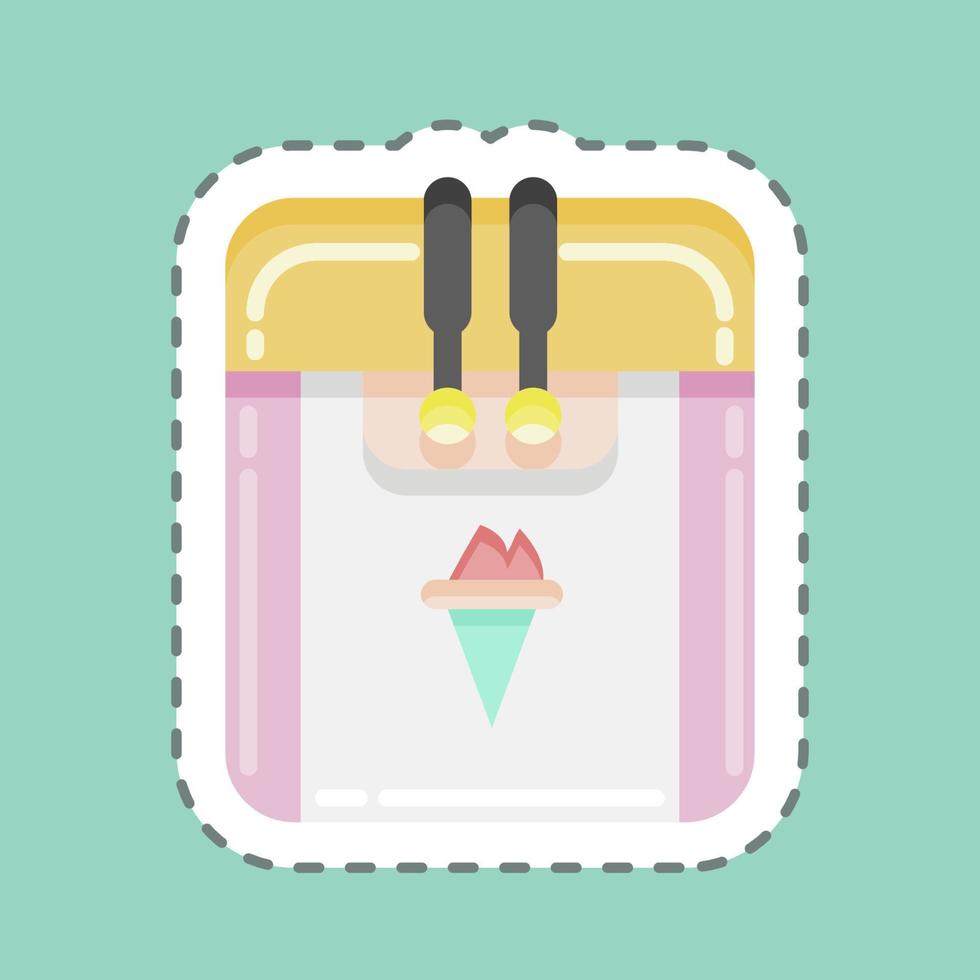 Máquina de helados de corte de línea de pegatinas. adecuado para el símbolo de electrodomésticos de cocina. diseño simple editable. vector de plantilla de diseño. ilustración sencilla