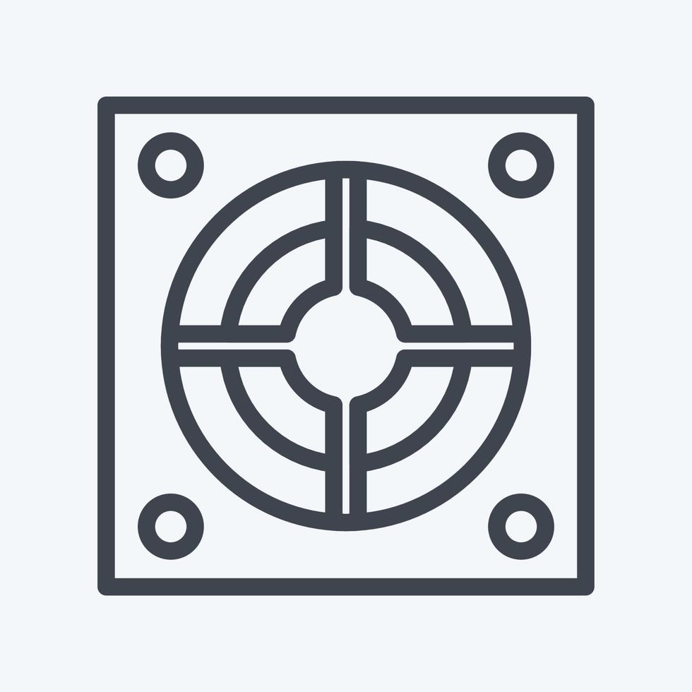 Icon Power Supply. suitable for Computer Components symbol. line style. simple design editable. design template vector. simple illustration vector