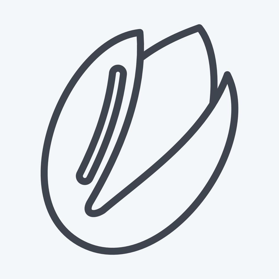 Icon Pistachio. suitable for Nuts symbol. line style. simple design editable. design template vector. simple illustration vector