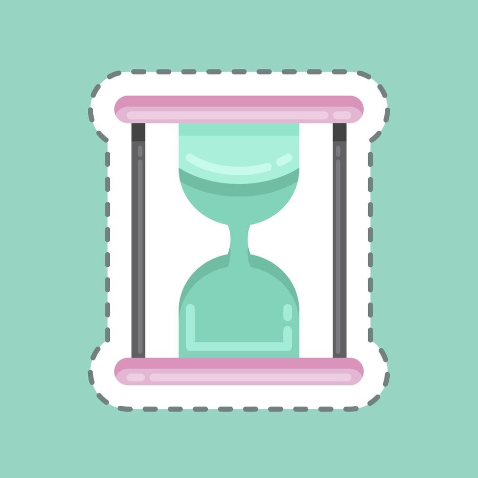 Sticker line cut Sandglass. suitable for education symbol. simple design editable. design template vector. simple illustration vector