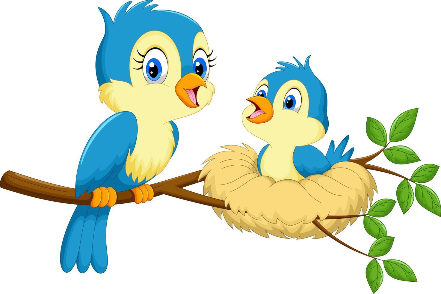 Mother Bird With Babies Vector Art, Icons, and Graphics for Free Download