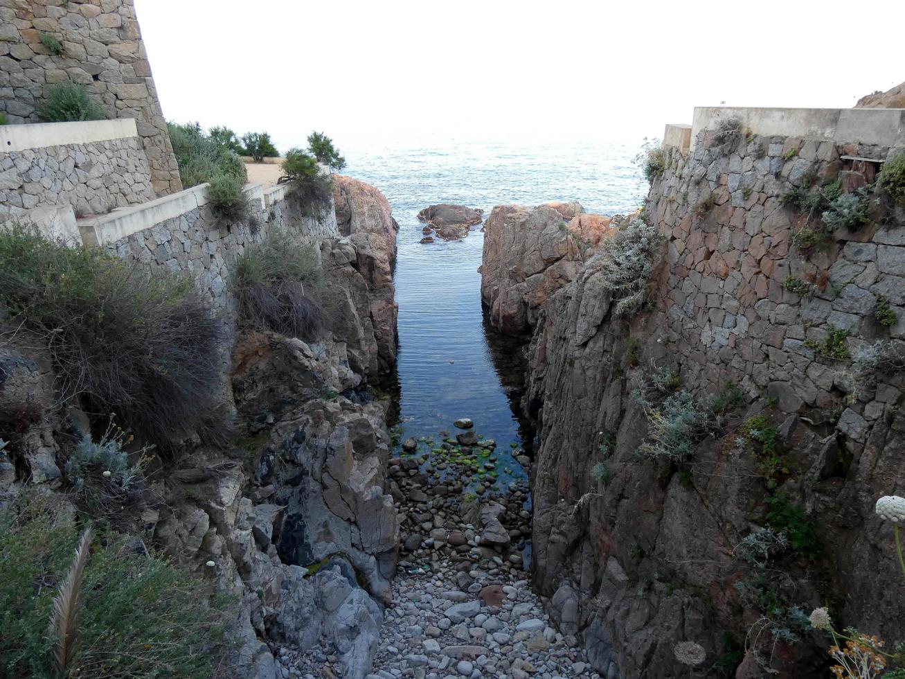 small coves on the Costa Brava near the coastal road photo