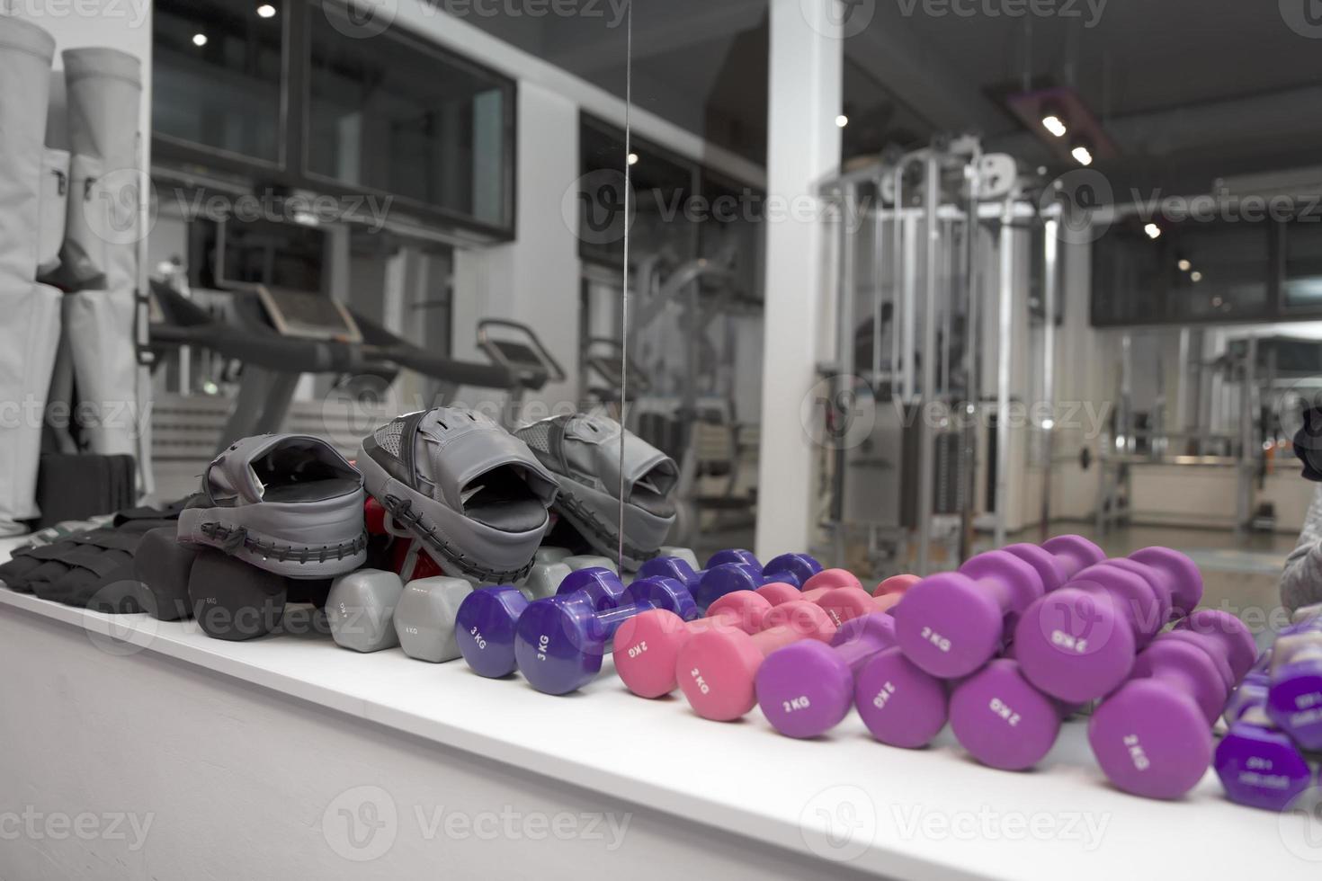 Interior of gym for bodybuilding photo