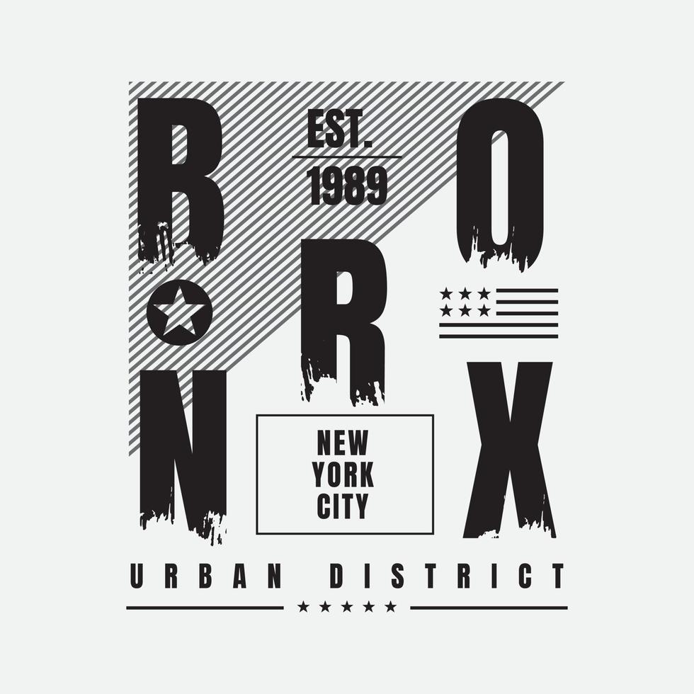 Bronx t-shirt and apparel design vector