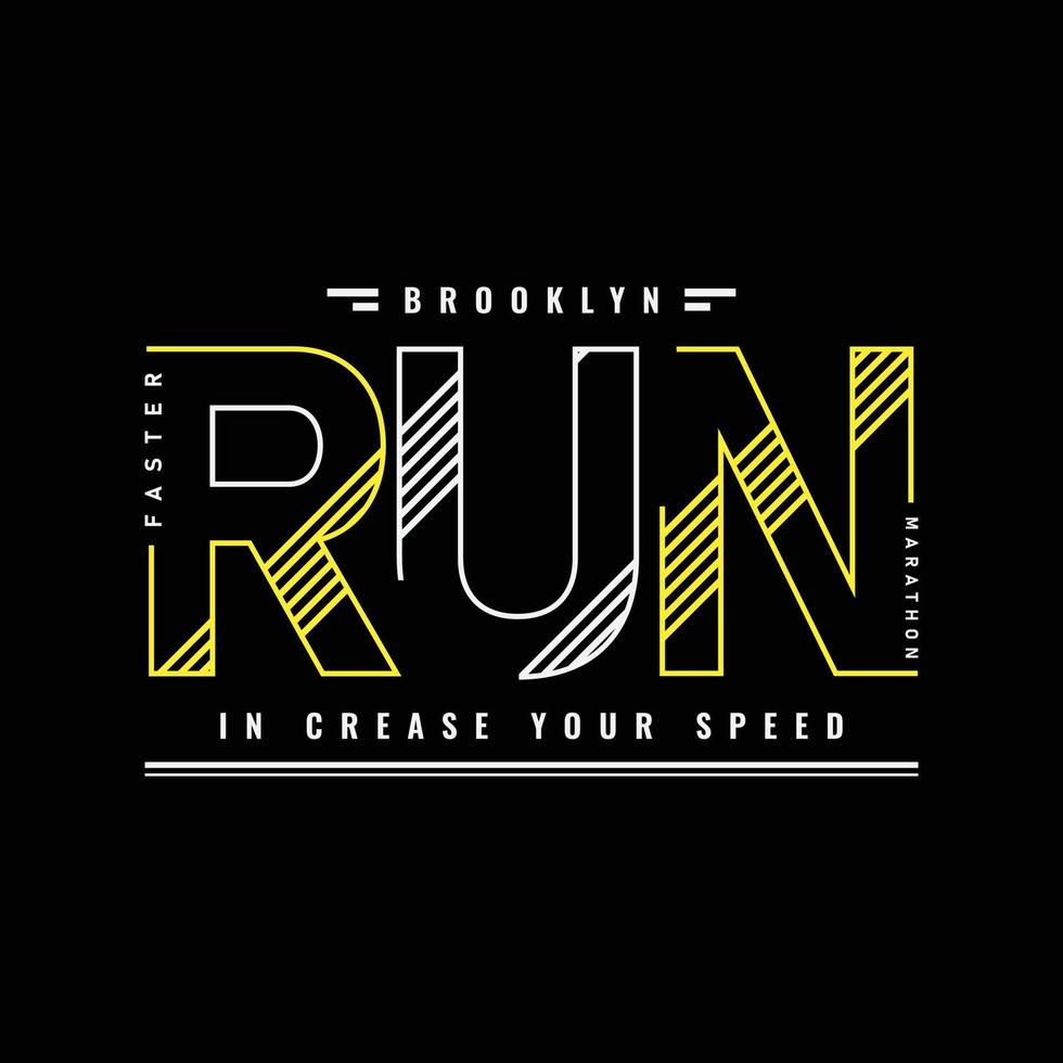 Run t-shirt and apparel design vector