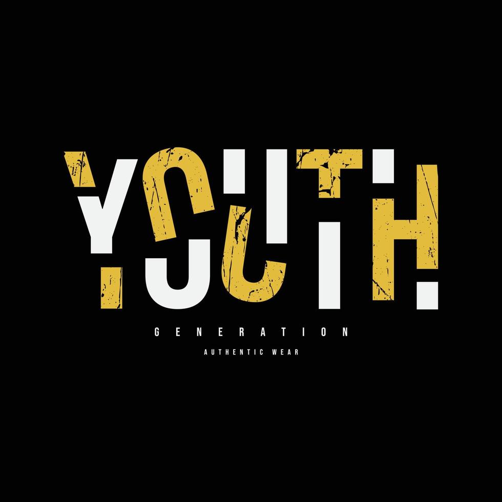 Youth typography slogan for print t shirt design vector