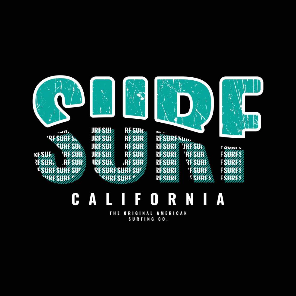 tipografía de ilustración de california de surf. perfecto para el diseño de camisetas vector