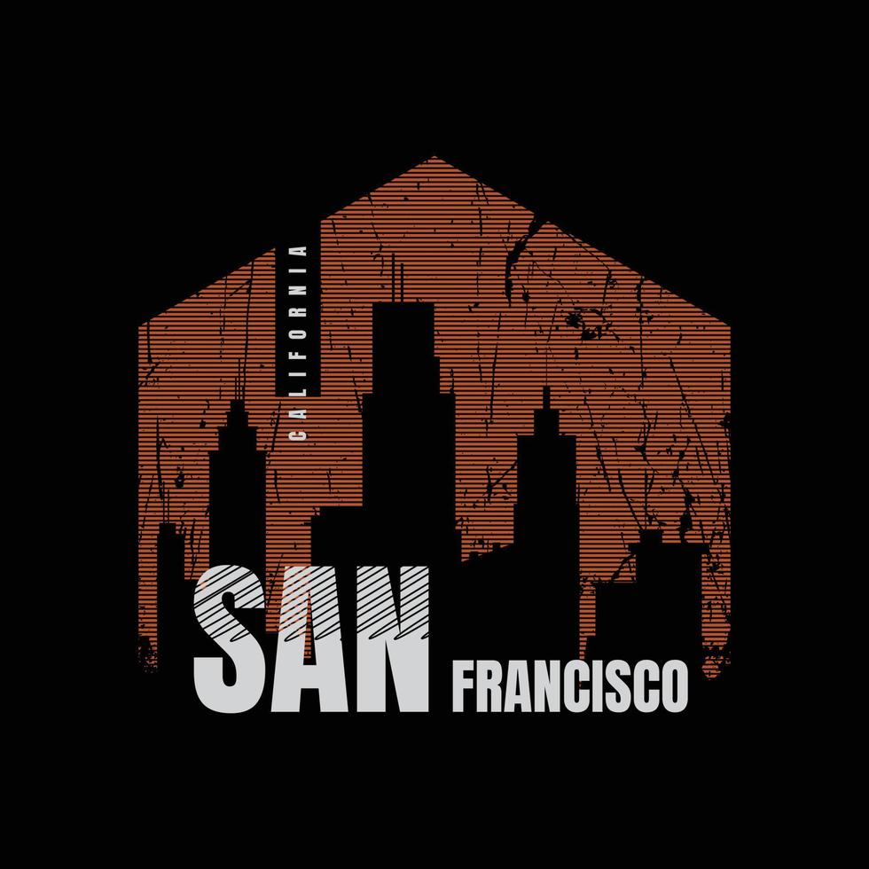 tipografía de ilustración de san francisco. perfecto para el diseño de camisetas vector