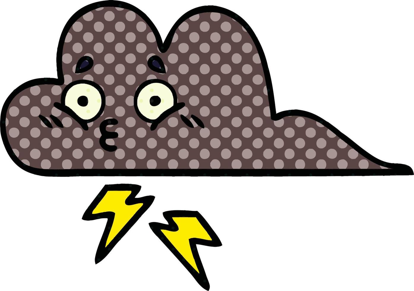 comic book style cartoon storm cloud vector