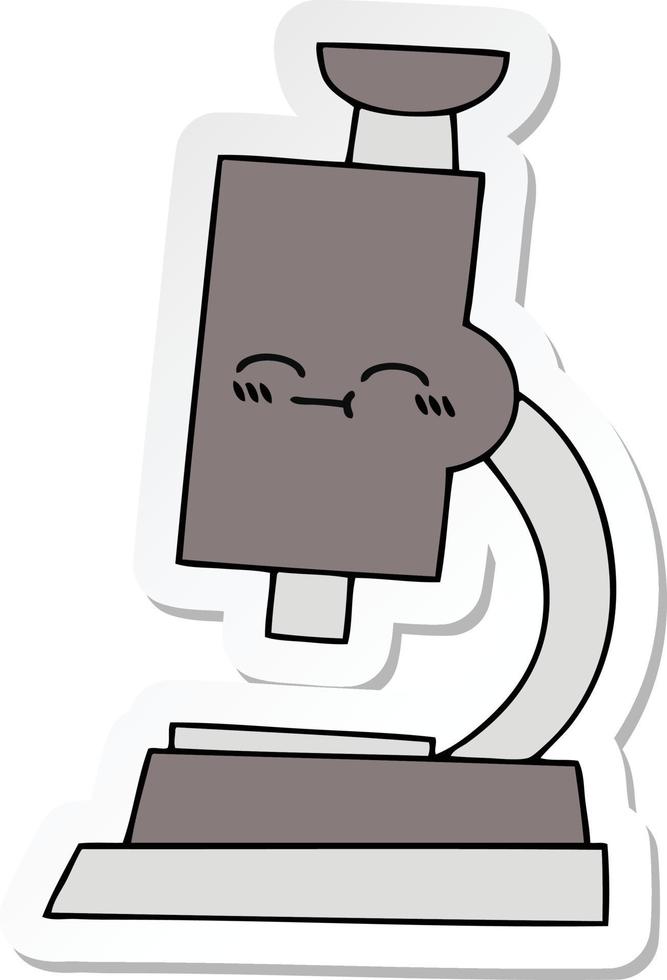 sticker of a cute cartoon microscope vector