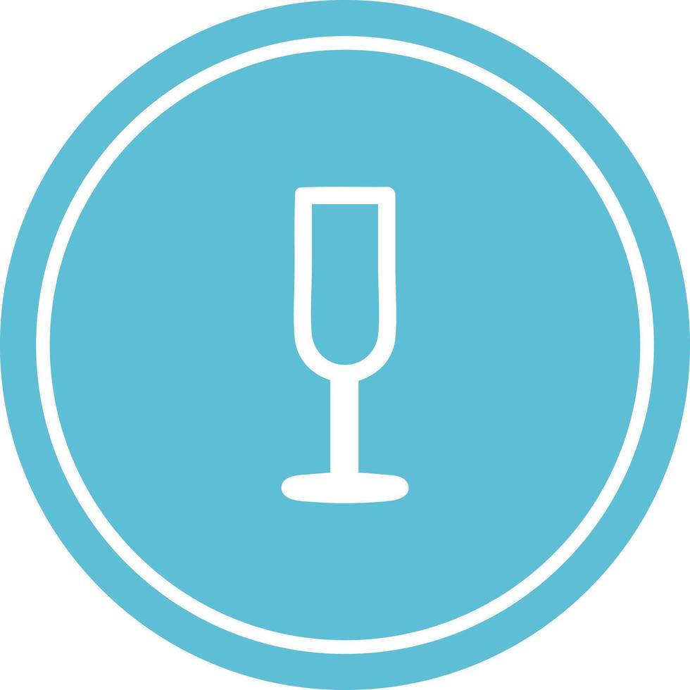 icono circular de flauta de champán vector