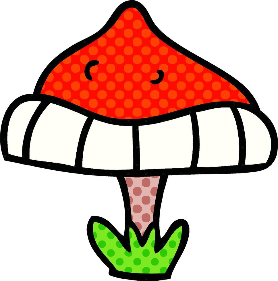 cartoon doodle of a single toadstool vector