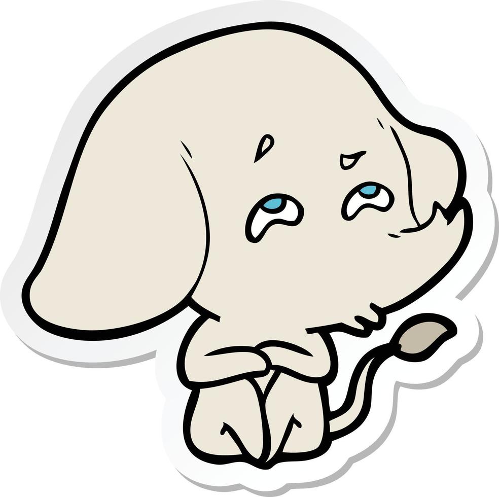 sticker of a cartoon elephant remembering vector