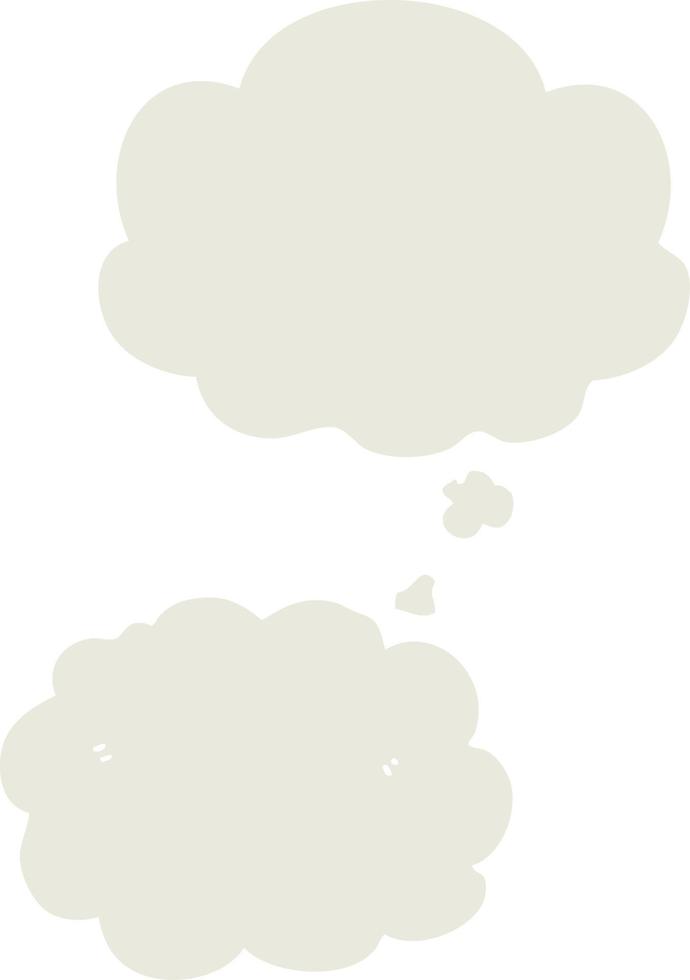 nube de dibujos animados y burbuja de pensamiento en estilo retro vector