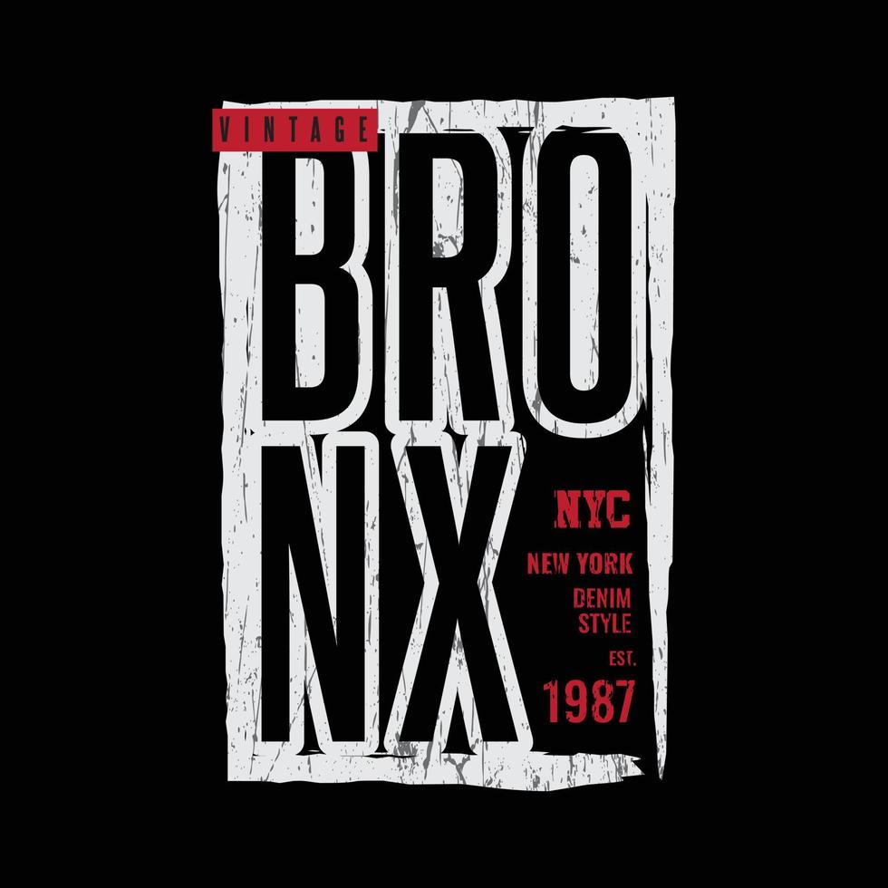 Bronx t-shirt and apparel design vector