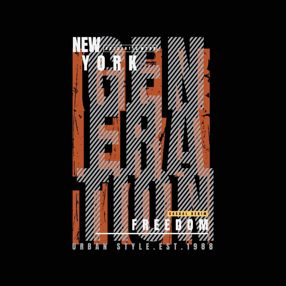 tipografía de ilustración de generación de nueva york. perfecto para el diseño de camisetas vector