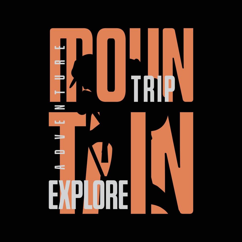 Explore mountain illustration typography. perfect for t shirt design vector