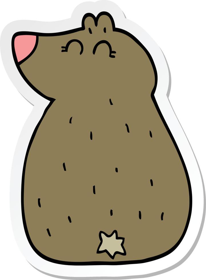 sticker of a cute cartoon bear vector