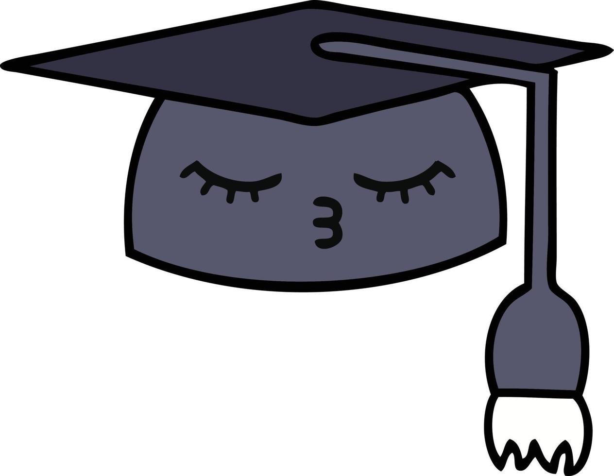 cute cartoon graduation hat vector