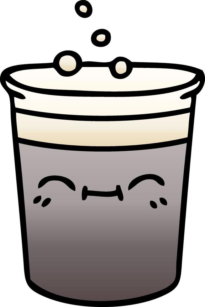 quirky gradient shaded cartoon glass of stout vector