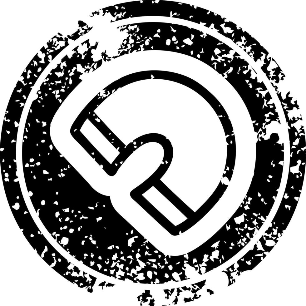 traditional magnet distressed icon vector