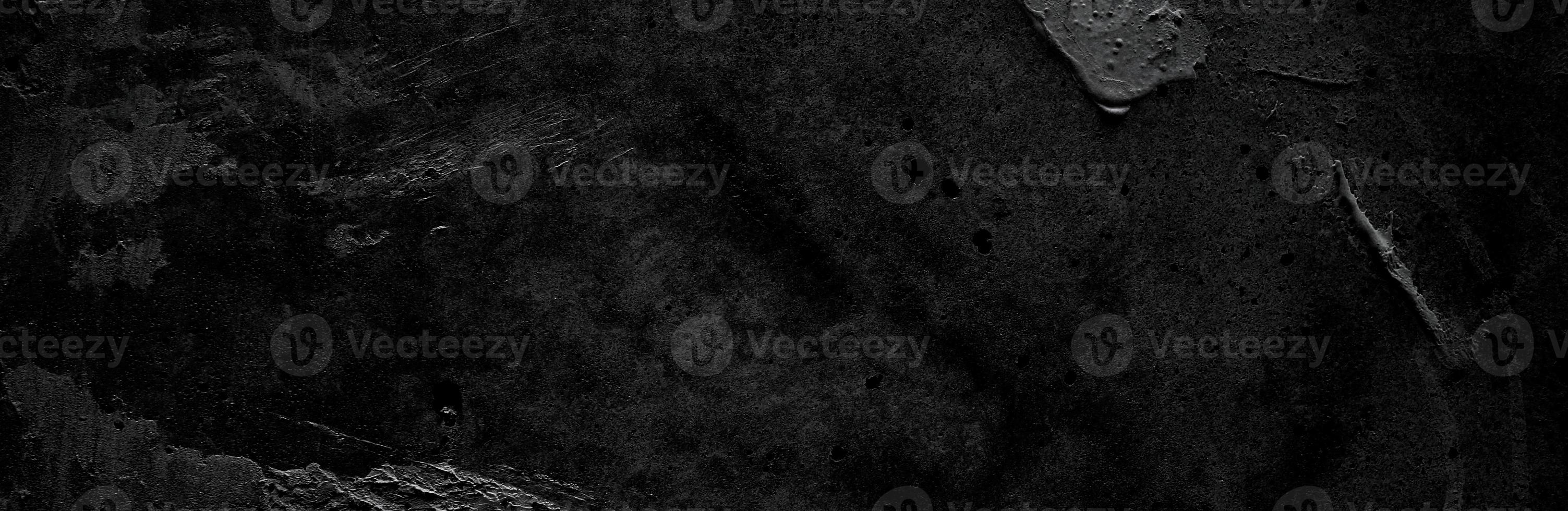 Panoramic black and grey concrete texture background. Scary dark walls, slightly light black concrete cement texture for background. surface dark grunge panorama landscape photo