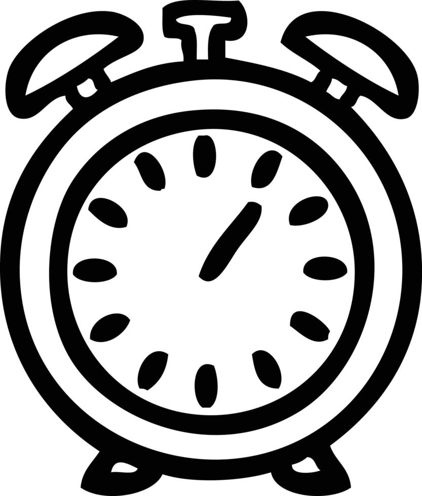 line drawing cartoon alarm clock vector