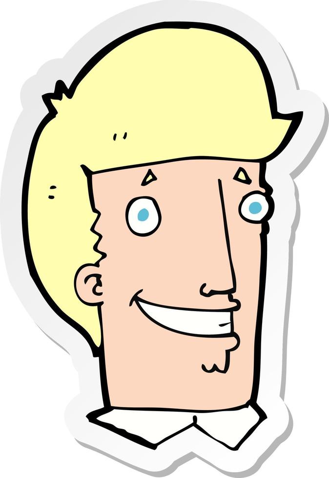 sticker of a cartoon happy man vector
