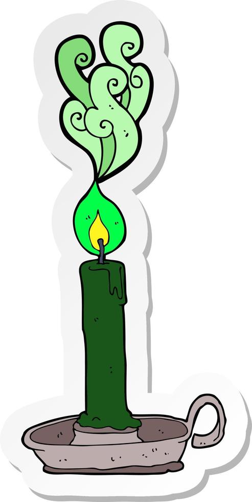 sticker of a cartoon spooky candle vector