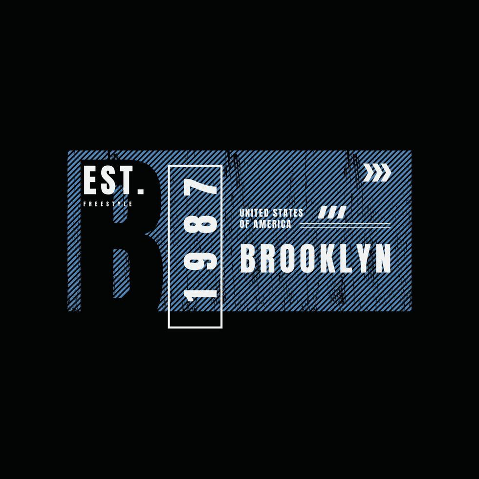 diseño de camisetas y prendas de vestir de nueva york brooklyn vector