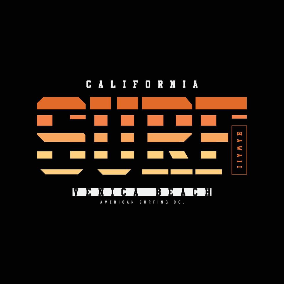 Surfing California illustration typography. perfect for t shirt design vector