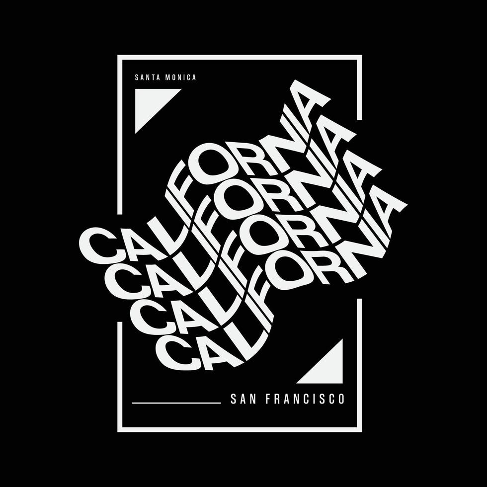 tipografía de ilustración de california. perfecto para el diseño de camisetas vector